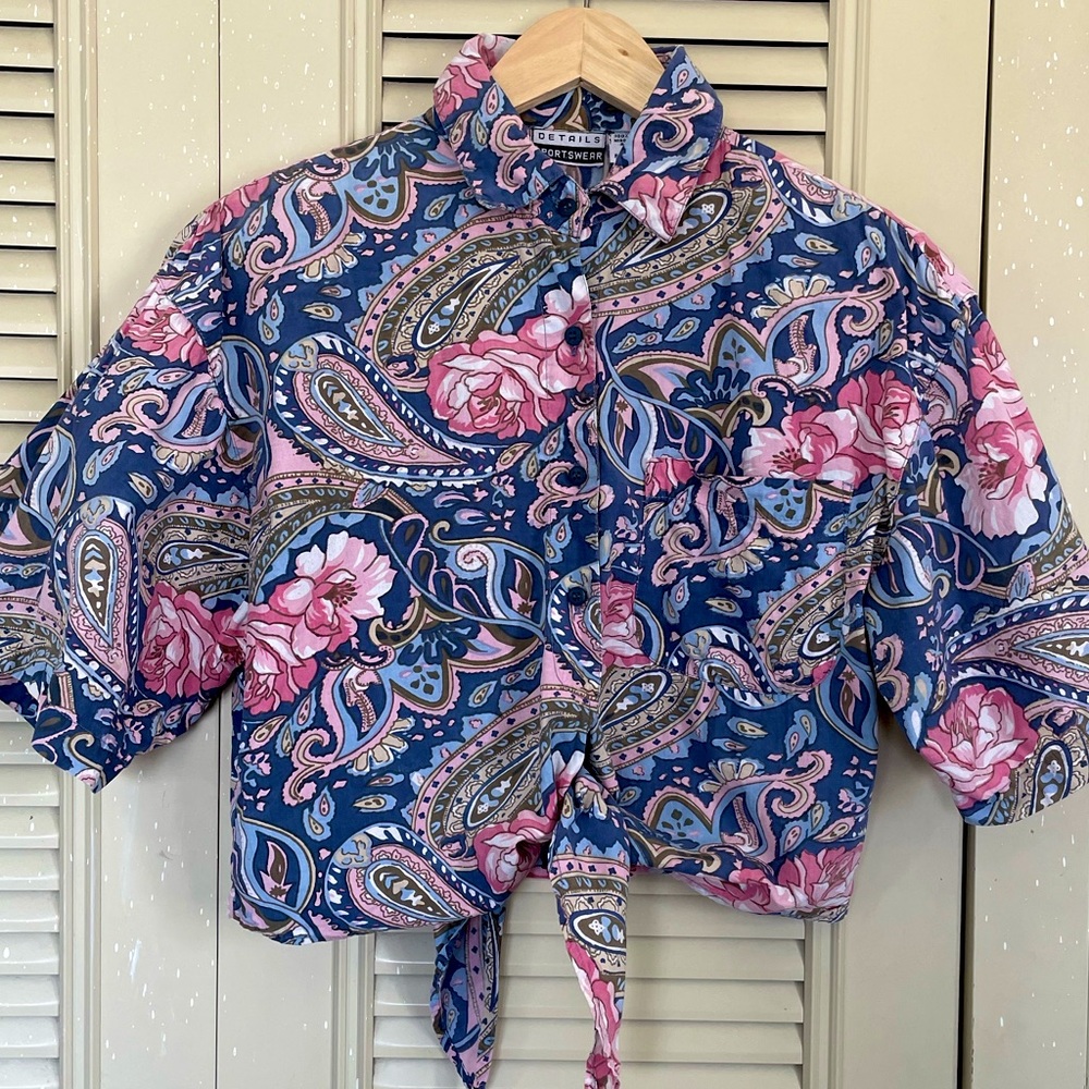 80’s Floral Tie Croptop